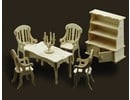 Woodcraft Poppenhuis meubels Eetkamer