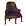 HuaMei Collection Fauteuil kwart rond, bruin leder
