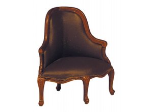 HuaMei Collection Fauteuil kwart rond, bruin leder