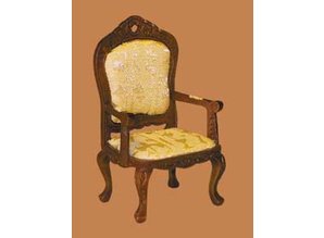 Euromini's Vict. stoel met armleuningen, noten