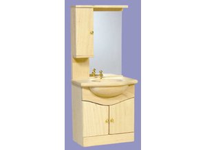 Euromini's Badkamerkast met spiegel, blankhout