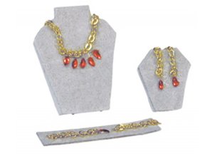Euromini's Sierraden set, 3-delig goud/ rood
