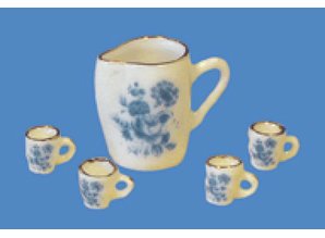 Euromini's Schenkkan met 4 kopjes