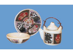 Euromini's Imari ketel, schaal en bord