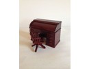 AM004 roltop bureau met draaistoel, mahonie AFM: 13x6x9 cm